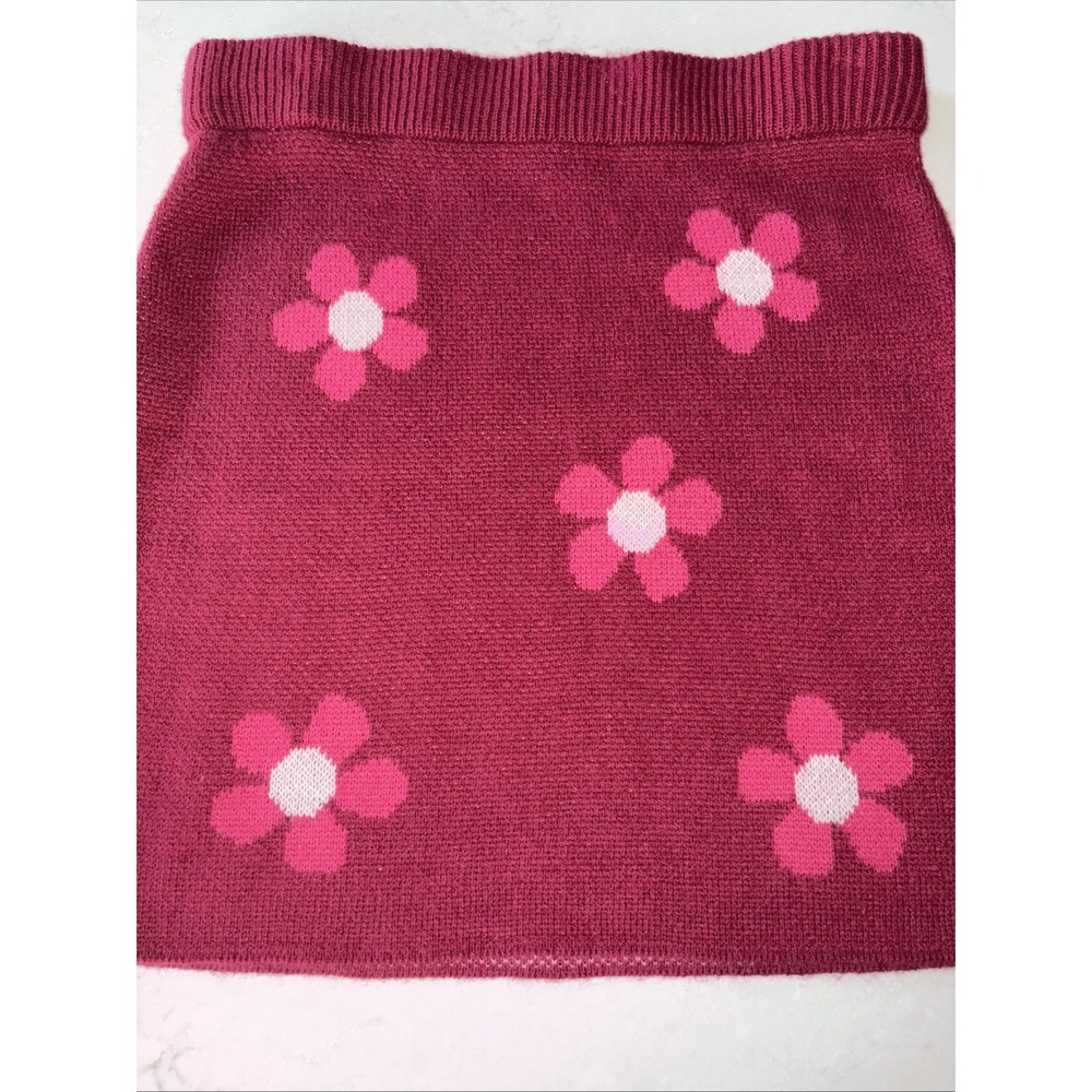 Versona Womens L Popping Petals Pencil Sweater Skirt Elastic Waistband Pull On